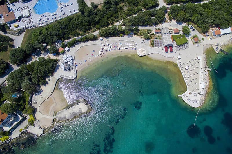 Copacabana beach Dubrovnik panorama view from above