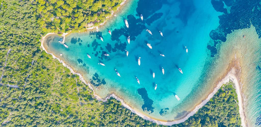 Anchorage at Sveti Ante bay on the Silba island in Croatia