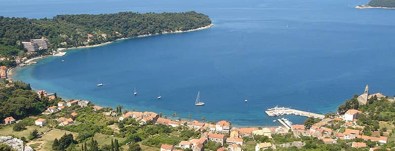 Island Lopud arial panorama