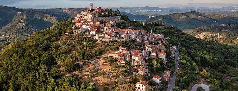 Motovun arial view