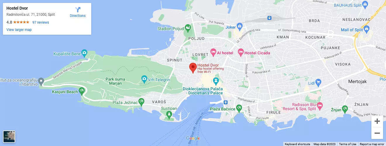 Hostel Dvor in Split location map
