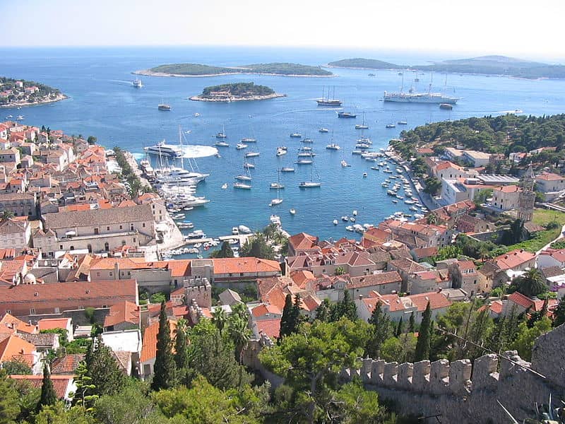 Panorama of Island Hvar ferry port